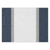 Donkerblauw grijs wit gespiegeld snijvlak streep tafelkleed (Voorkant (Horizontaal))