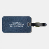 Donkerblauw grijsvet bagagelabel (Achterkant horizontaal)
