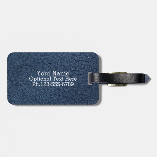 Donkerblauw grijsvet bagagelabel (Achterkant horizontaal)