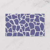 Donkerblauw-grijze giraffe dierprint; schoolbord visitekaartje (Achterkant)