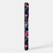  Donkerblauw Groen Bloemen Roze Bloemen iPhone Hoesje (Rechterkant)