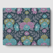 Donkerblauw, groen en Paars Floral Gastenboek (Achterkant)