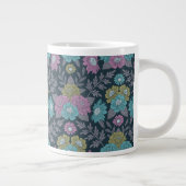 Donkerblauw, groen en Paars Floral Grote Koffiekop (Rechts)