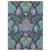 Donkerblauw, groen en Paars Floral Klembord (Achterkant)