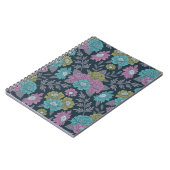 Donkerblauw, groen en Paars Floral Notitieboek (Linkerzijde)