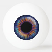 Donkerblauw Groen oranje gele iris oogbal Pingpongbal (Achterkant)