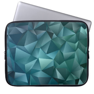 Donkerblauw, groene sjabloon met kristallen, t laptop sleeve