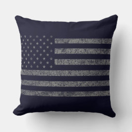  Donkerblauw Grunge Amerikaanse vlag Kussen