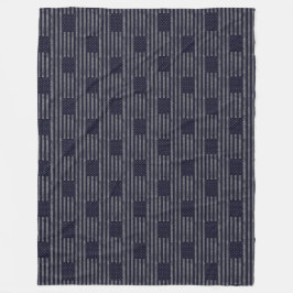  Donkerblauw Grunge USA Amerikaans Vlag Patroon Fleece Deken