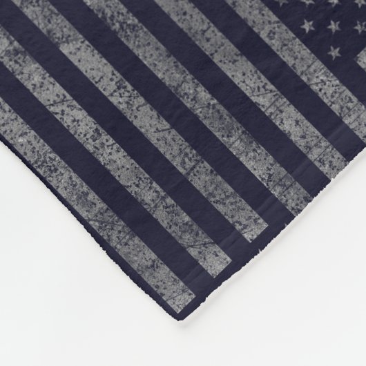  Donkerblauw Grunge USA Amerikaans Vlag Patroon Fleece Deken (Hoek)