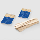 Donkerblauw hart strand bruiloft ceremonie program handwaaier (Niet-gemonteerd)