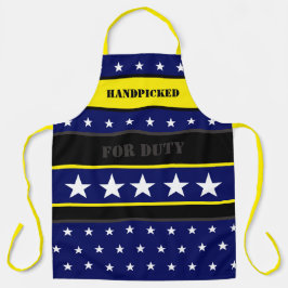 Donkerblauw Helder Geel en Zwart Schort