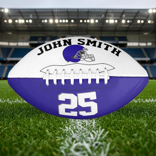 Donkerblauw Helmet White Blue・Aangepast American Football