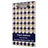 Donkerblauw, honkbal, naam, cadeau voor coach klembord (Links)