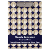 Donkerblauw, honkbal, naam, cadeau voor coach klembord (Voorkant)