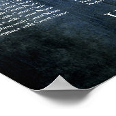 Donkerblauw hout en licht opvangschema poster (Hoek)