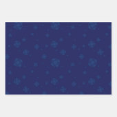 Donkerblauw inpakpapier met blauw bloemmotief (Voorkant 2)