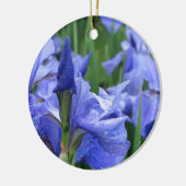 Donkerblauw Iris-Ornament Keramisch Ornament (Links)