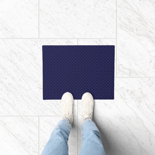 Donkerblauw islamitisch geometrisch patroon deurmat (Binnen)