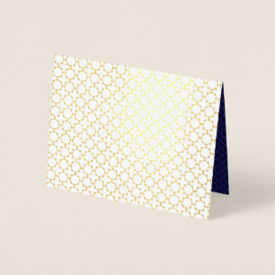 Donkerblauw islamitisch geometrisch patroon folie kaarten