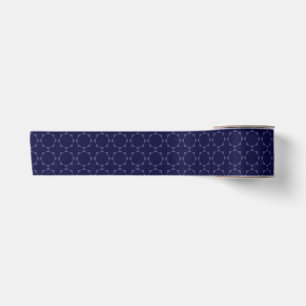 Donkerblauw islamitisch geometrisch patroon satijnen lint