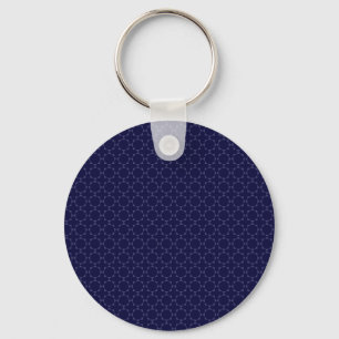 Donkerblauw islamitisch geometrisch patroon sleutelhanger