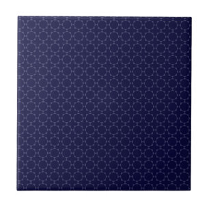 Donkerblauw islamitisch geometrisch patroon tegeltje
