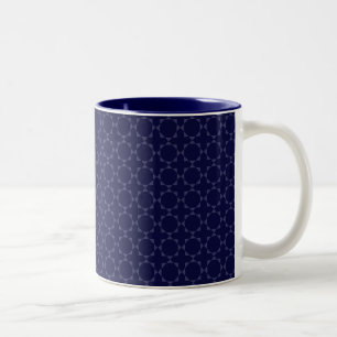 Donkerblauw islamitisch geometrisch patroon tweekleurige koffiemok