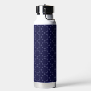 Donkerblauw islamitisch geometrisch patroon waterfles