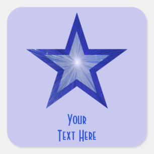 Donkerblauw Jouw tekst vierkant bleek blauw Vierkante Sticker