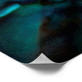 Donkerblauw kaleidoscooppatroon poster (Hoek)