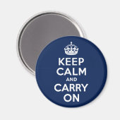 Donkerblauw kalm houden en doorgaan magneet (Voorkant / Achterkant)