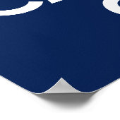 Donkerblauw kalm houden en doorgaan poster (Hoek)