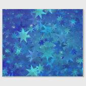 Donkerblauw kerstfeest cadeaupapier (Vlak)