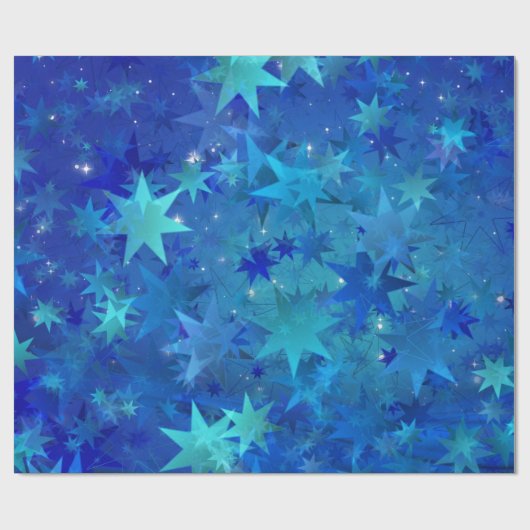 Donkerblauw kerstfeest cadeaupapier (Vlak)