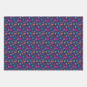 🎄 donkerblauw kerstpatroon inpakpapier vel (Voorkant 3)