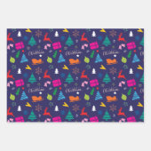 🎄 donkerblauw kerstpatroon inpakpapier vel (Voorkant)
