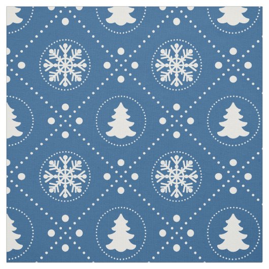 donkerblauw kerstpatroon stof (Swatch)