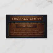 Donkerblauw leder Kijk bruin Monogram Visitekaartje (Achterkant)