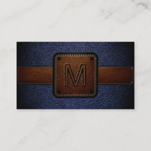Donkerblauw leder Kijk bruin Monogram Visitekaartje