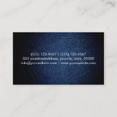 Donkerblauw leder visitekaartje (Achterkant)