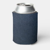 Donkerblauw lederen textuur oppervlak blikjeskoeler (Blikje Achterkant)