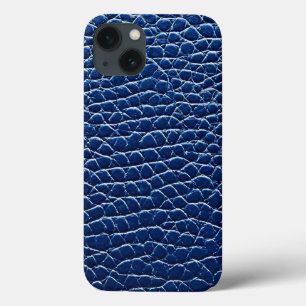 Donkerblauw leerpatroon Case-Mate iPhone case