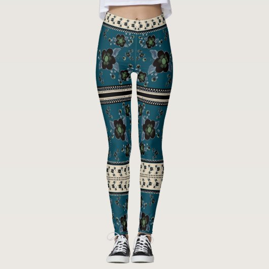 donkerblauw leggings (Voorkant)