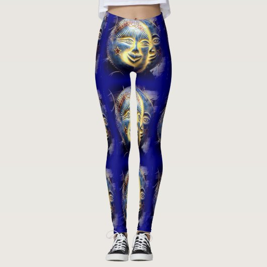 donkerblauw leggings (Voorkant)