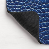 Donkerblauw leren patroon muismat (Hoek)