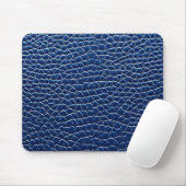 Donkerblauw leren patroon muismat (Met muis)