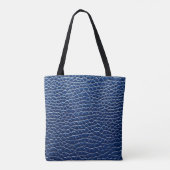 Donkerblauw leren patroon tote bag (Achterkant)