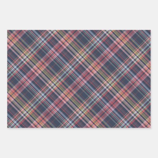 Donkerblauw licht zwart koraal roze witte plaat inpakpapier vel (Voorkant 3)