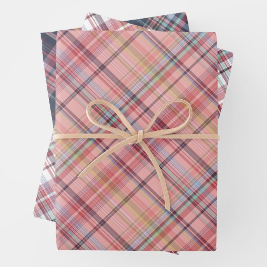 Donkerblauw licht zwart koraal roze witte plaat inpakpapier vel (In situ)